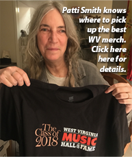 Patti Smith knows where to pick up the best WV merch. Click here for details.