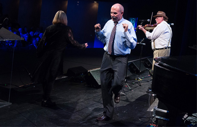 Bob Wise and Christine Ballengee Morris clog to John Morris