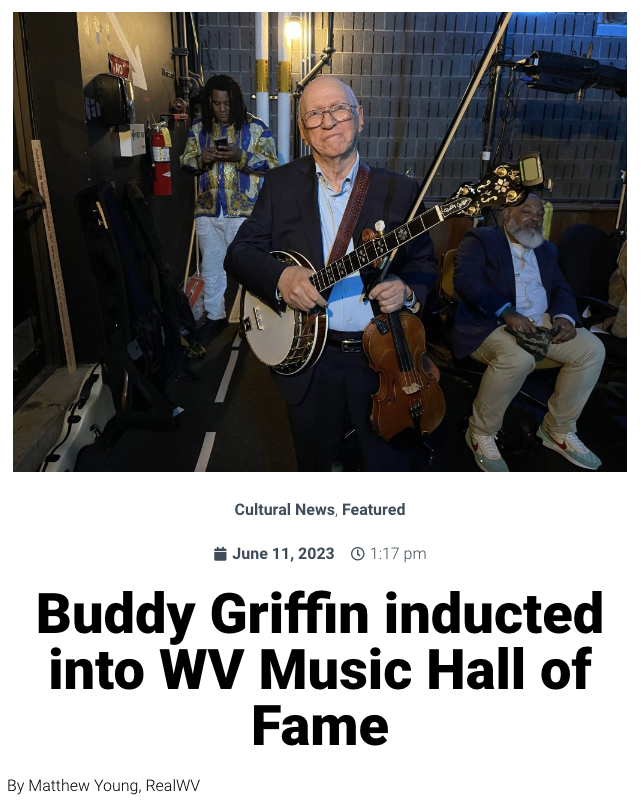 Buddy Griffin inducted into WV Music Hall of Fame by Matthew Young